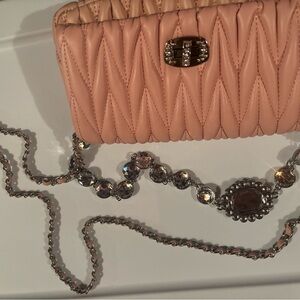 Elegant Pink Quilted Women's Bag - genuine leather